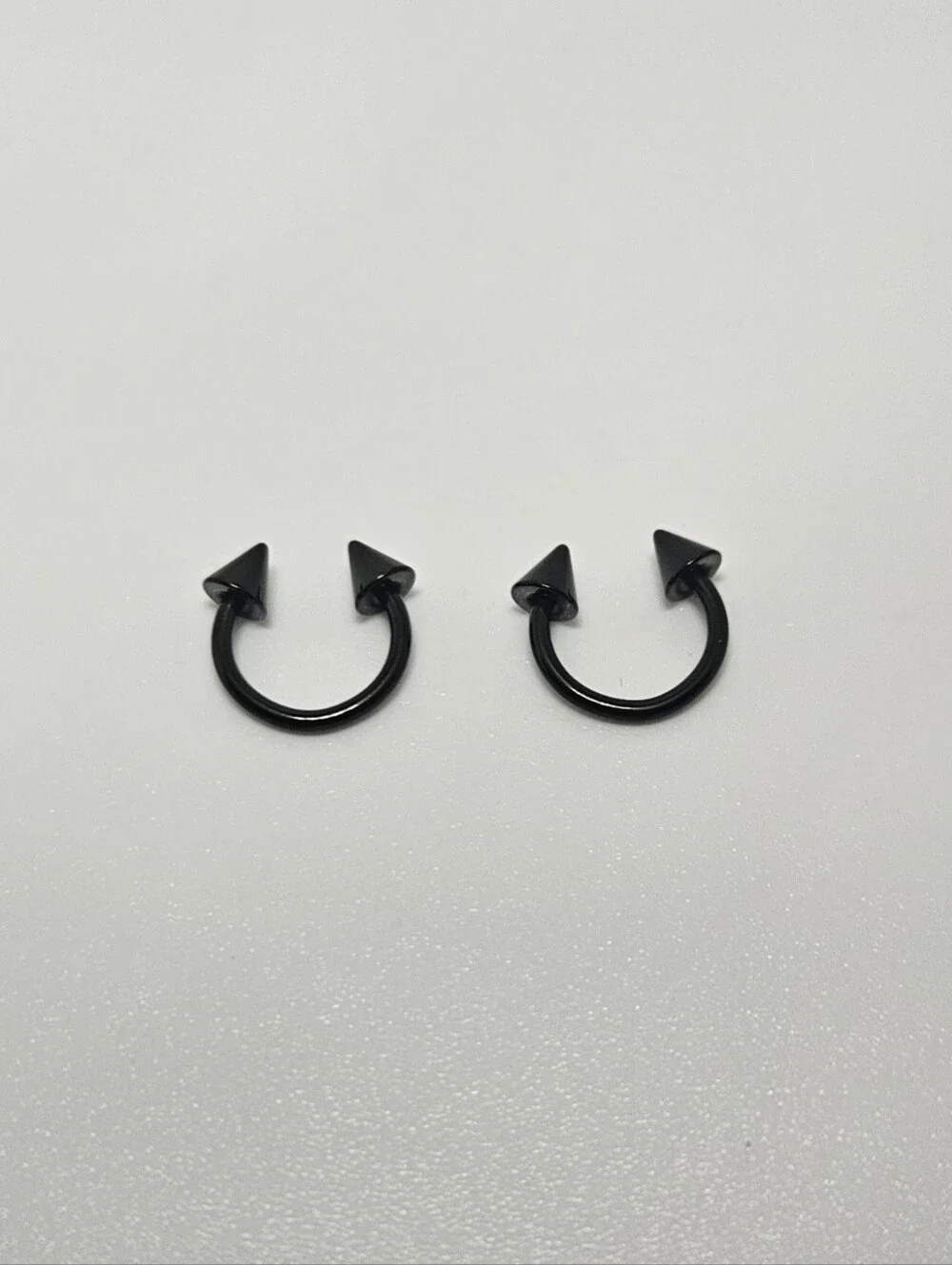 2 Horseshoe Black PVD Plated Over Surgical Steel 16GA - 1.2mm Length 5/16' - 8mm
